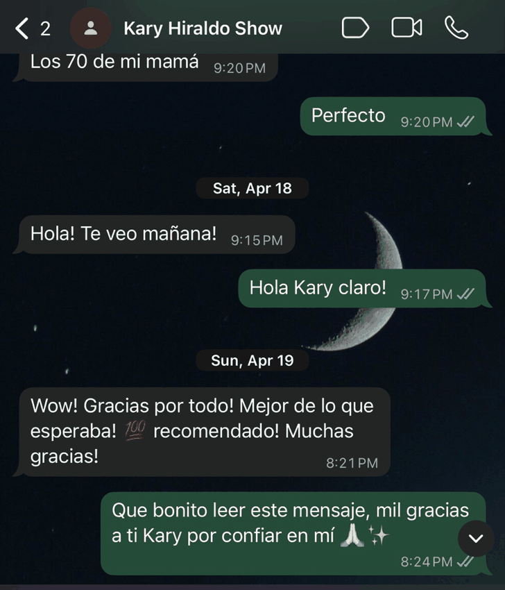 Testimonio de Kary Hiraldo – reseña de grupo musical para cumpleaños 70 en Atlanta, Evin Ramos